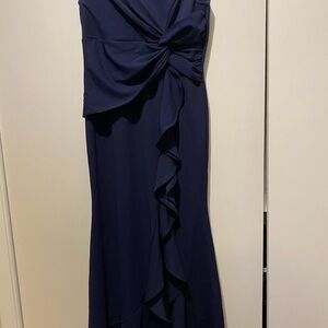 Chic One Shoulder Navy Dress